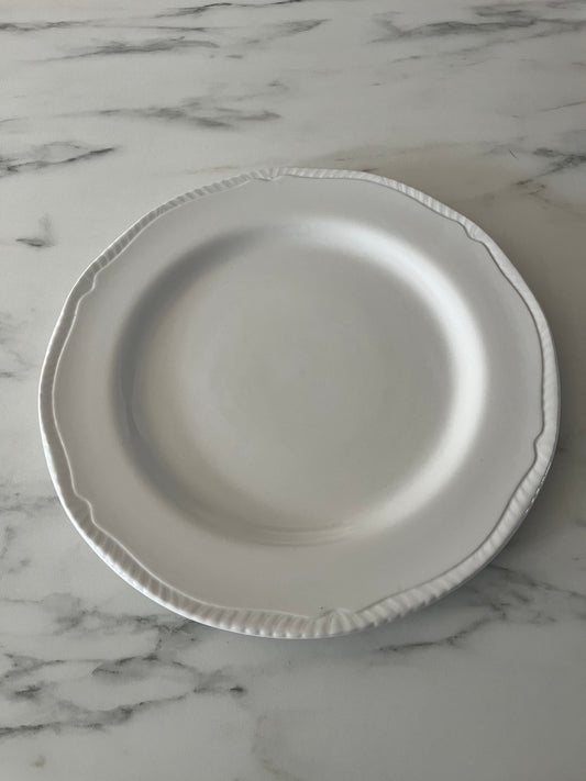 Large Porcelain Embossed White Plate