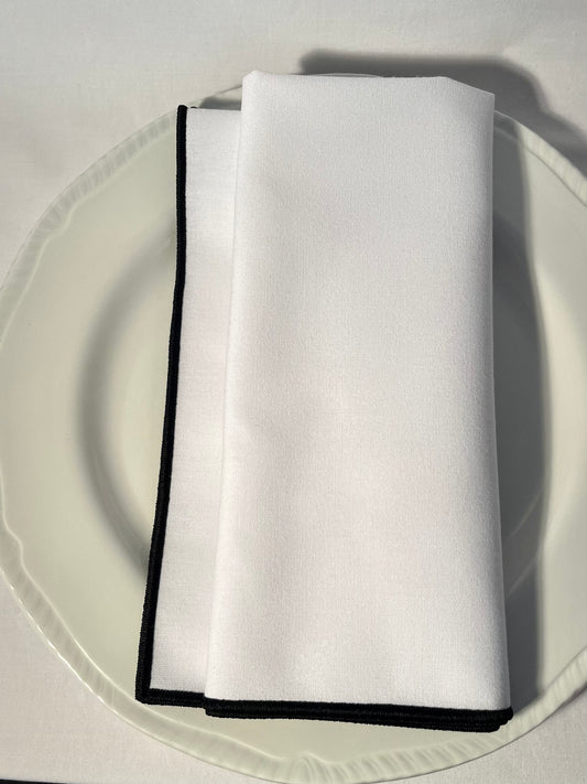 Black Stitched Napkins (Set of 4)